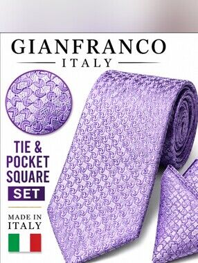 Gianfranco Lavender Purple Tie & Pocket Square Set